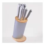 Kitchen Tools Knife Set With Wooden Stand - Pack Of 7 Pieces