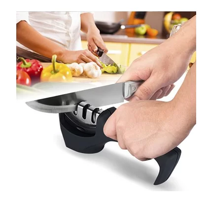 Kitchen Knife Sharpener - 3-Stage Knife Sharpening Tool Helps Repair, Restore And Polish Blades Knife Sharpner