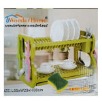 New Rustless 2 Tier Plastic Dish Drainer And Plate Rack