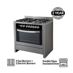 Scanfrost SFC9423 SS 4 Burner Gas Cooker + 2 Electric