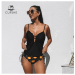 Cut Out Drawstring Low Waist Tankini Swimsuit