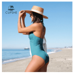 Women Blue Sexy Twist Backless Monokini Beachwear