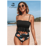 High-waist Tankini Two Pieces Bikini Swimsuits