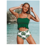 High-waist Tankini Two Pieces Bikini Swimsuits