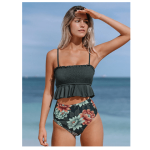 High-waist Tankini Two Pieces Bikini Swimsuits