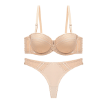 New Design Women's sexy thong bra & Panty set - Beige