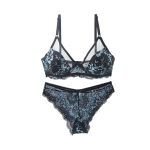 Women Ultra-thin Transparent Bra and Pant Set - Sky Blue