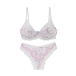 Women Ultra-thin Transparent Bra and Pant Set - White