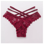 Sexy Thong Women's Low Waist See-Through Panties - Red