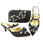 mature style pumps for party Shoe and bag set -  black