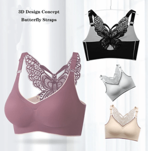 Butterfly Embroidery Wire free Daily Fitted Sport Bra