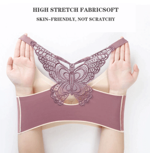 Butterfly Embroidery Wire free Daily Fitted Sport Bra - Stretch