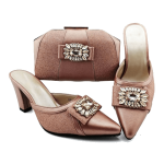 Hot Italian Design Nigerian Women Shoes & Bag - Peach