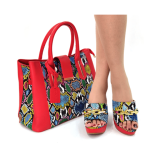 Women Pumps Sexy Ladies Party Shoes and Bag - Red