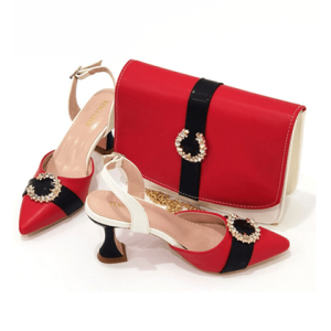 Women's Beautiful Rhinestone Party Shoe & Bag
