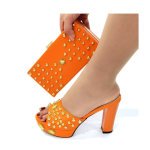 Hot Selling Lady's Shoes and Bags To Match Set - Orange