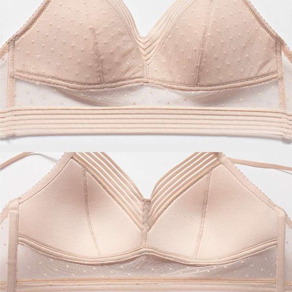 Women's Sheer Setail Wire Free Adjustable Bra - Skin