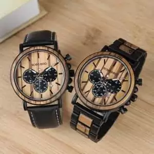 Men's Wooden Stainless Steel Wrist Watches