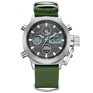 Fashionable Waterproof Wrist Watch with Dual Display