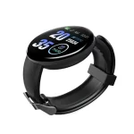 D18 Sports Fitness Round Screen Smart Wrist Watch - Black `