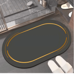 Oval Bath Mat-Black
