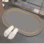 Oval Bath Mat-Grey