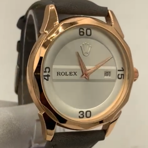 Unique Design Rolex Leather Wristwatch