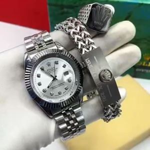 Rolex Men's Set Chain Wristwatch