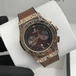 Hublot Leather Chronograph Wristwatch with Date
